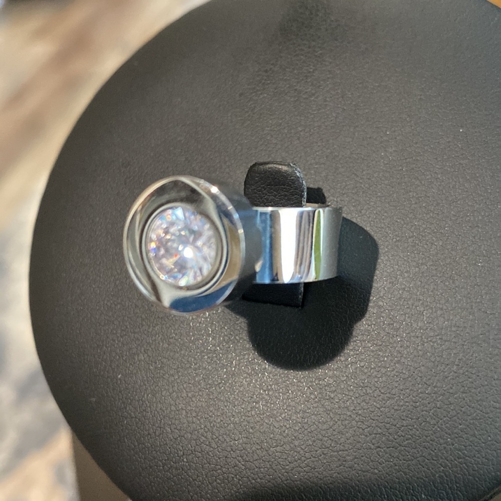 Silver Stainless Steel With Replaceable Stone - S… - image 2